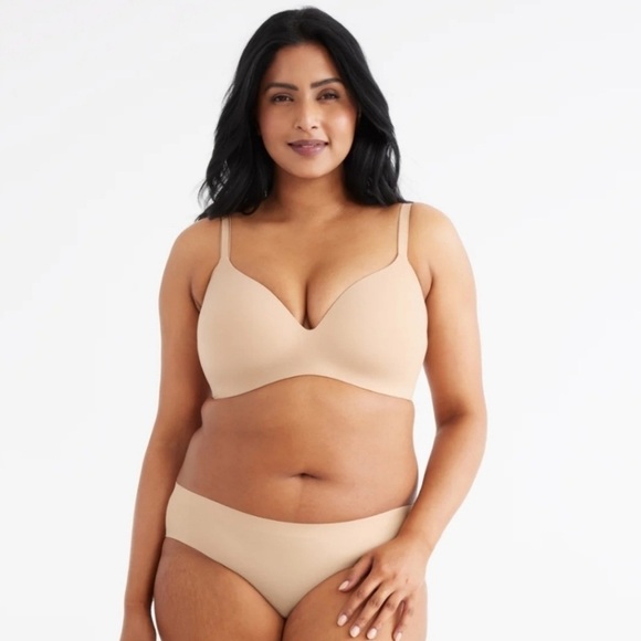 Knix WingWoman Contour Bra Wireless Size 8 40D 42D 40DD 42DD 40E Nude Tan Beige - Picture 3 of 12